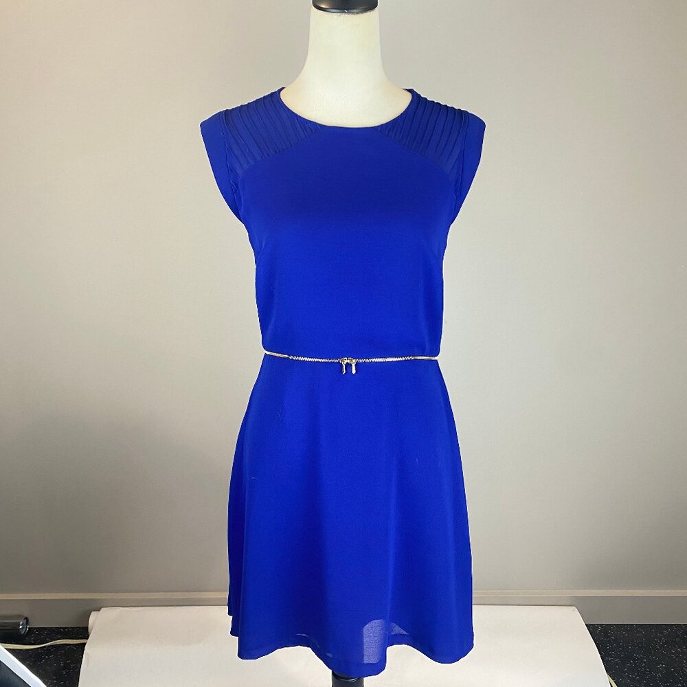 Sandro Paris Dress Size 2 (Medium) Blue Ravissante‎ Zipper Waist